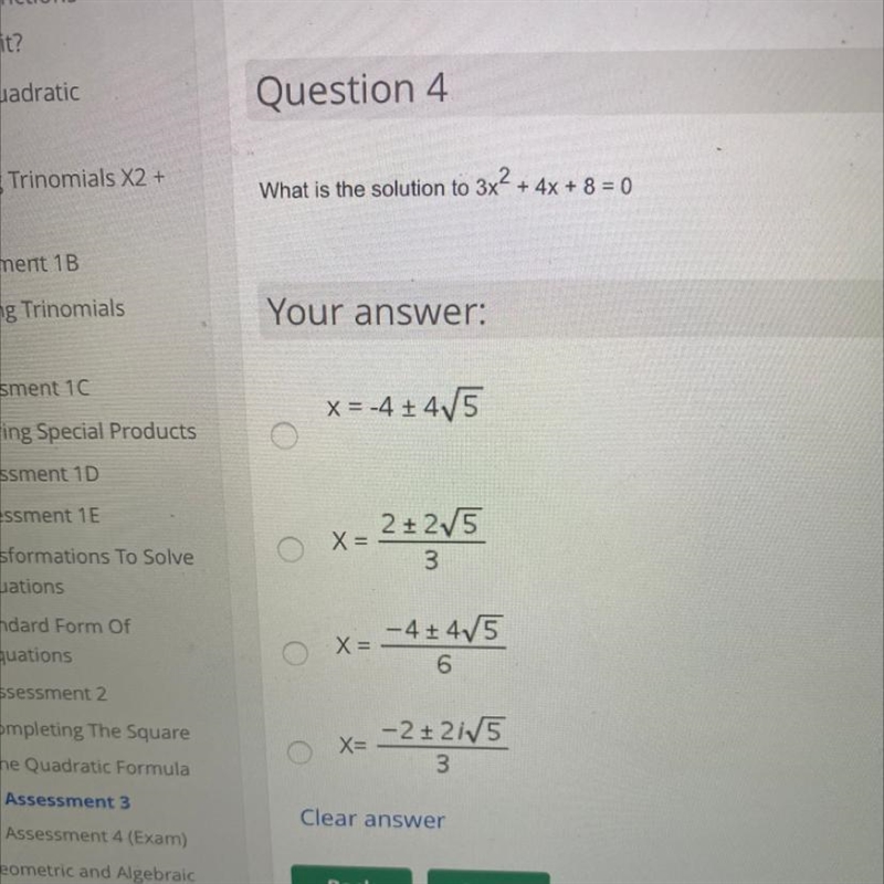 What is the solution to 3x2 + 4x + 8 = 0-example-1