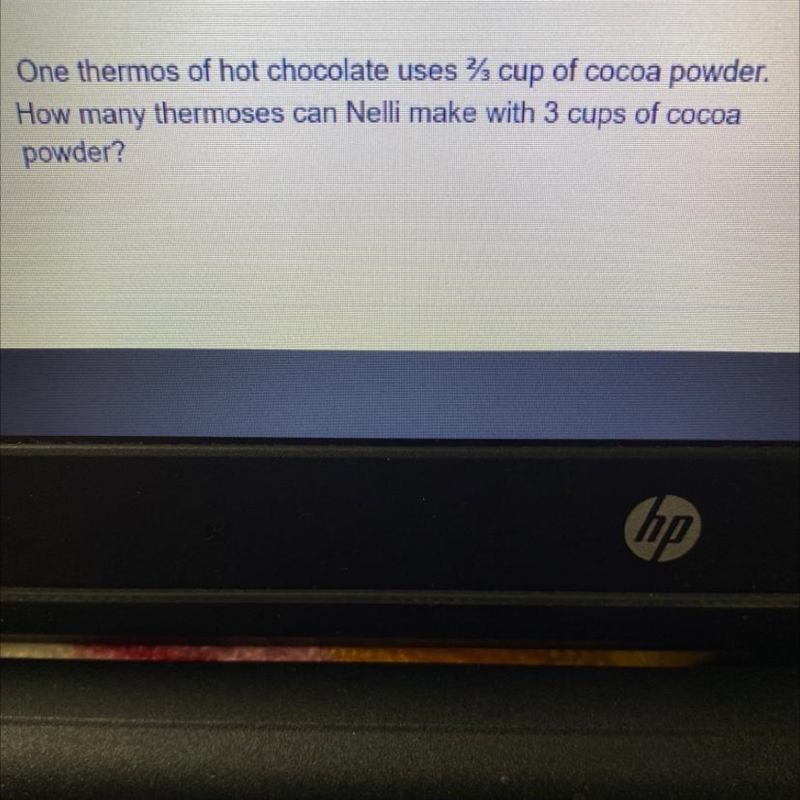 One thermos of hot chocolate uses 2 cup of cocoa powder. How many thermoses can Nelli-example-1