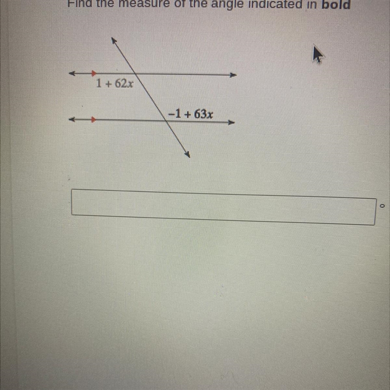 Find the measure of the angle indicated in bold-example-1