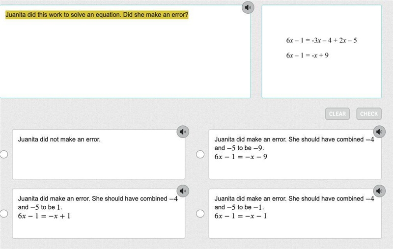 Juanita did this work to solve an equation. Did she make an error?-example-1