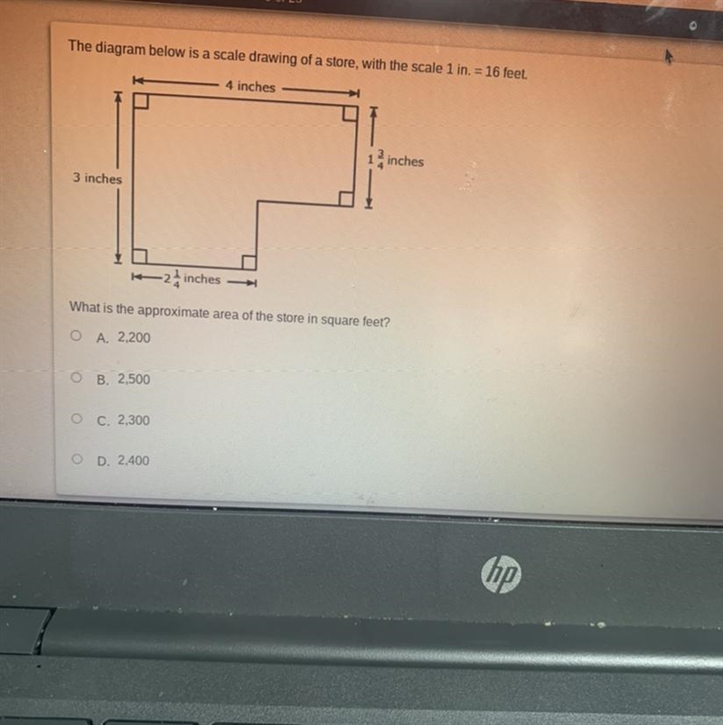 Quarter 1 Benchmark / 3 of 25 The diagram below is a scale drawing of a store, with-example-1