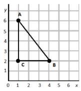 Triangle ABC is shown on the coordinate grid. The coordinates of each vertex of the-example-1