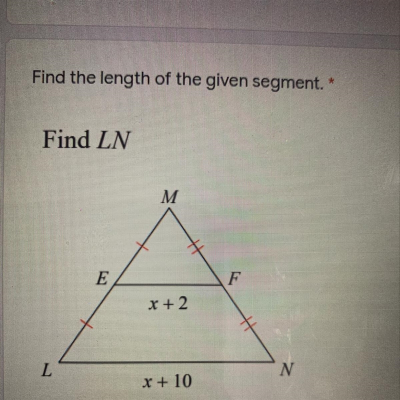 Find the length of the given segment. Find LN-example-1