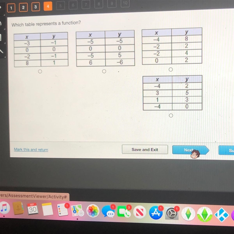 Which table represent a function-example-1