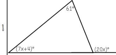 HELP!! Find the value of x in the triangle!! 20PTS!!-example-1