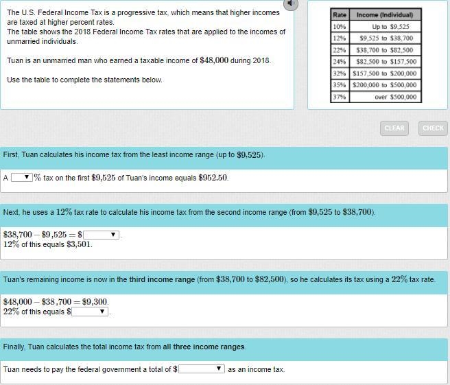 HELP!!! PLEASE!!! The U.S. Federal Income Tax is a progressive tax, which means that-example-1