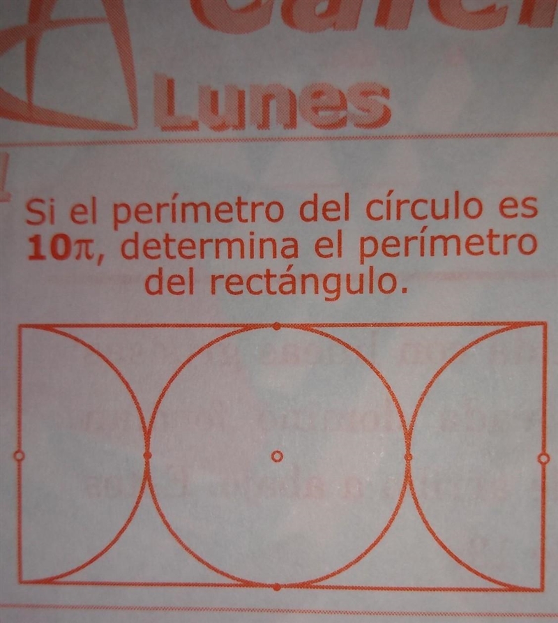 Si el perímetro del círculo es 10π,determina el perímetro del rectángulo​-example-1