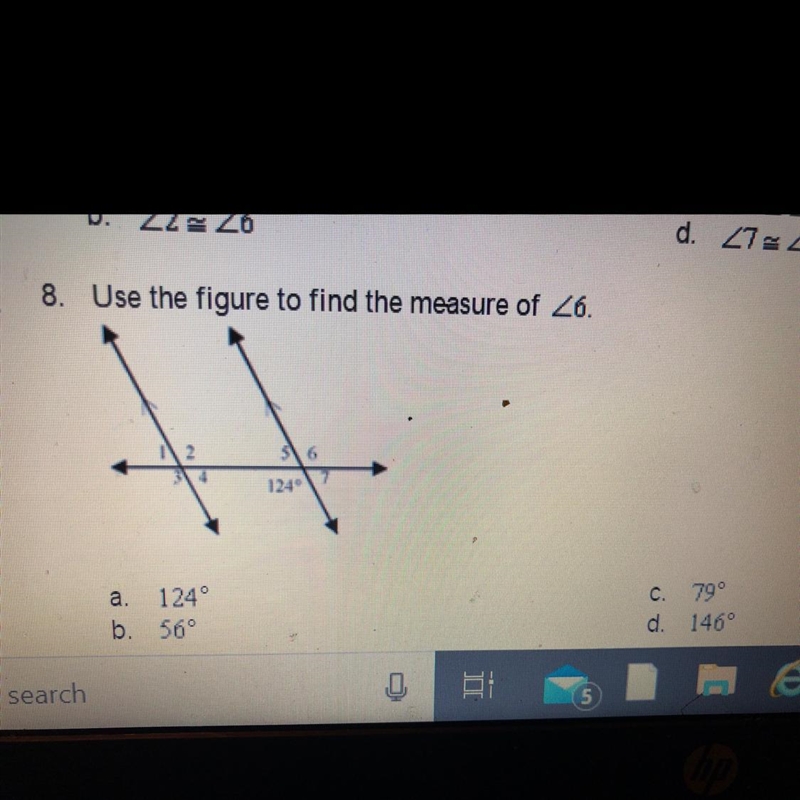 Use the figure to find the measure of <6-example-1