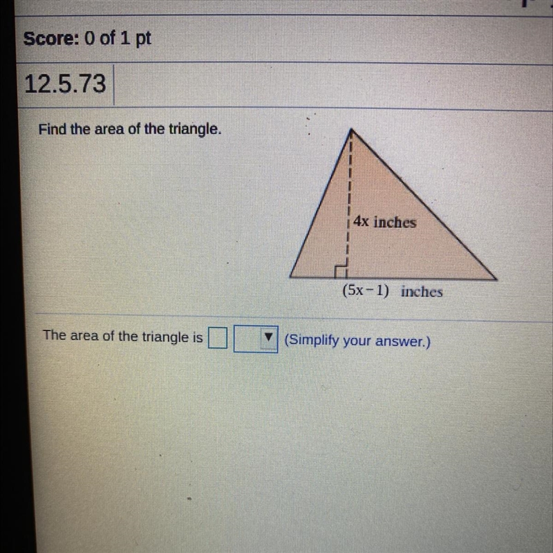 Find the area of the triangle.-example-1