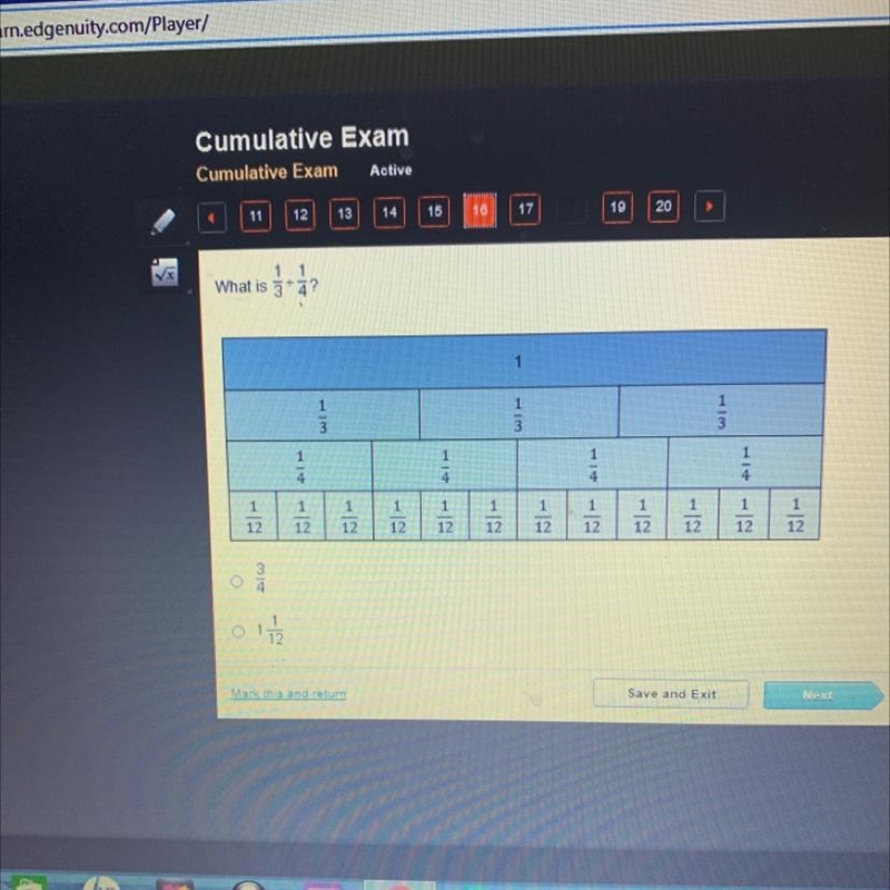 What is over 1/3÷1/4?-example-1