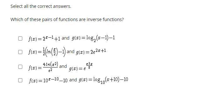 Which of these pairs of functions are inverse functions?-example-1