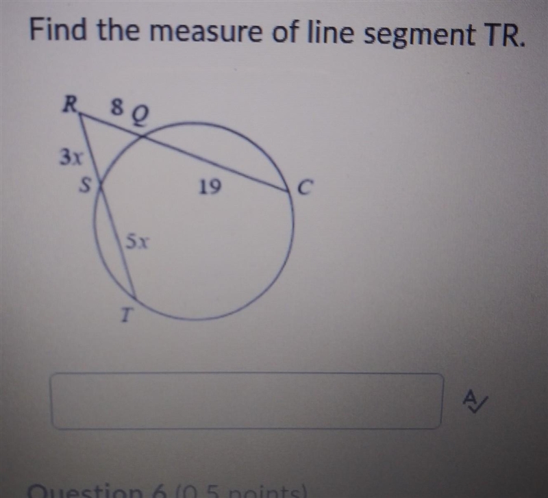 Find the measure of line segment TR​-example-1