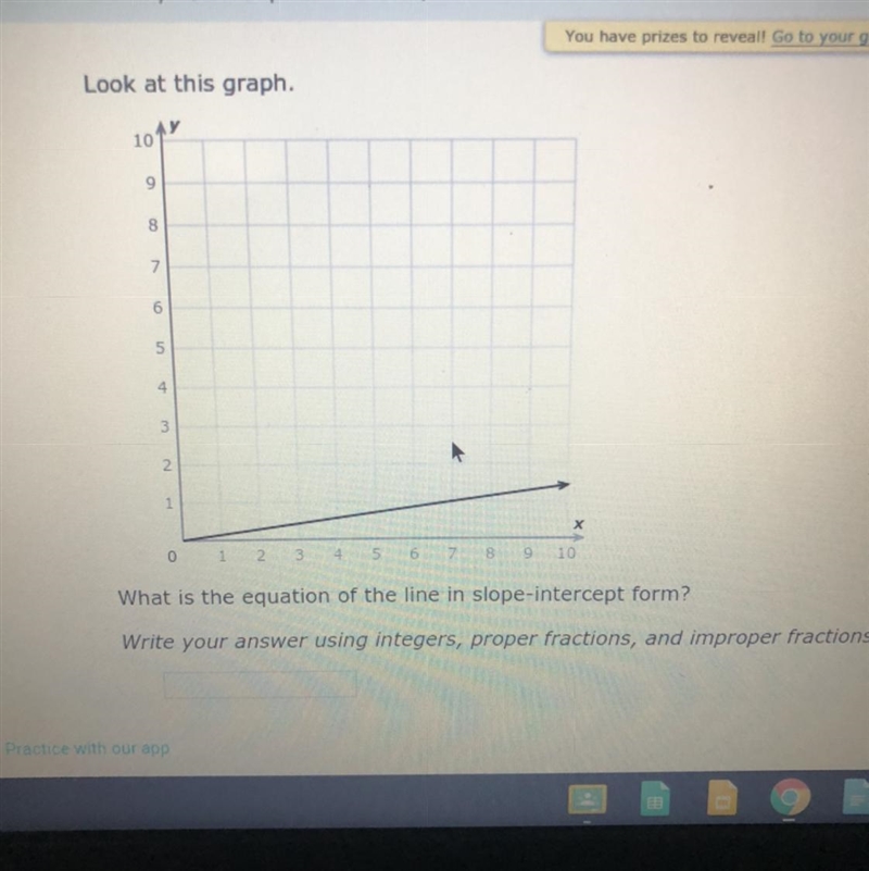 What is the equation of the line in slope intercept form?-example-1