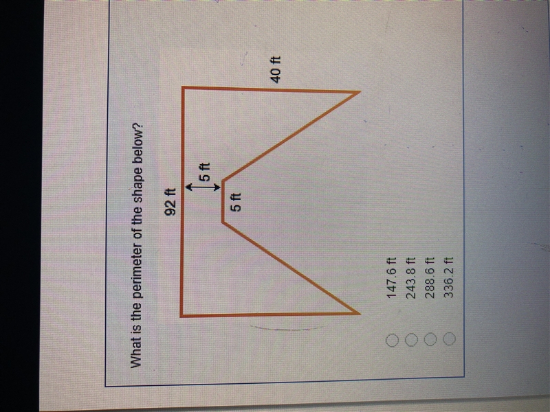 What is the perimeter of the shape below?-example-1