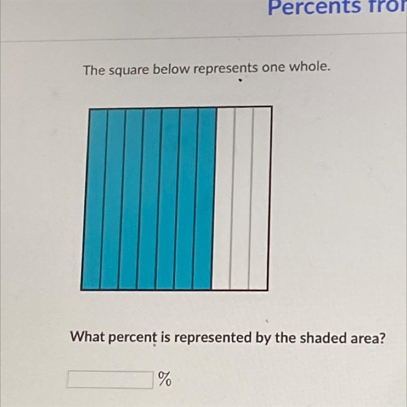 What percent is represented by the shaded area?-example-1