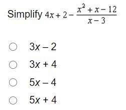 Simplify 4x+2-x^2+x-12/x-3-example-1