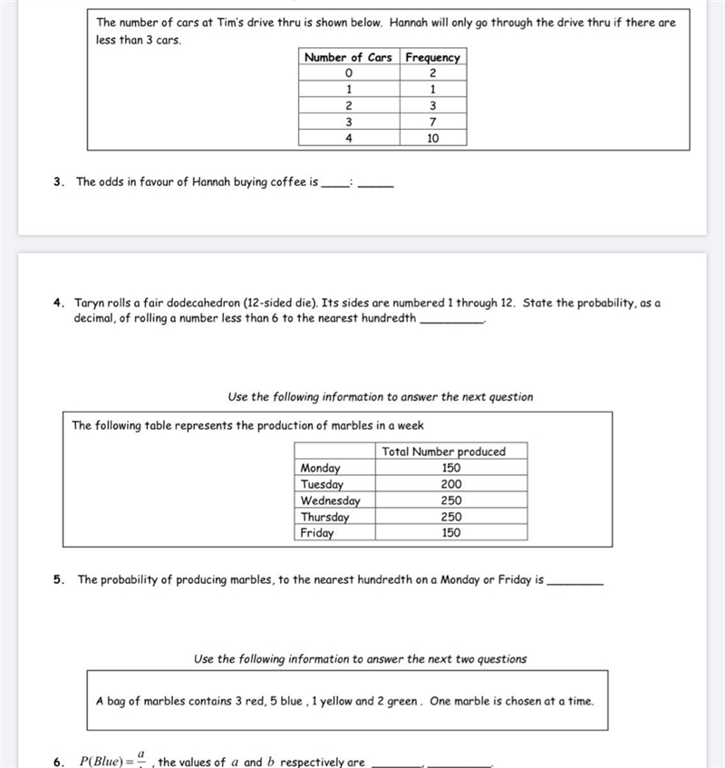 if you’re good with probability in math 30 please help with these easy questions that-example-1