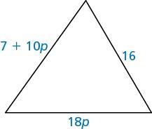 Write a simplified expression for the perimeter of the triangle.-example-1