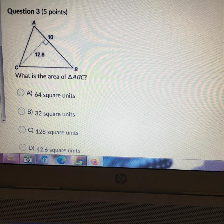 What is the area of AABC?-example-1