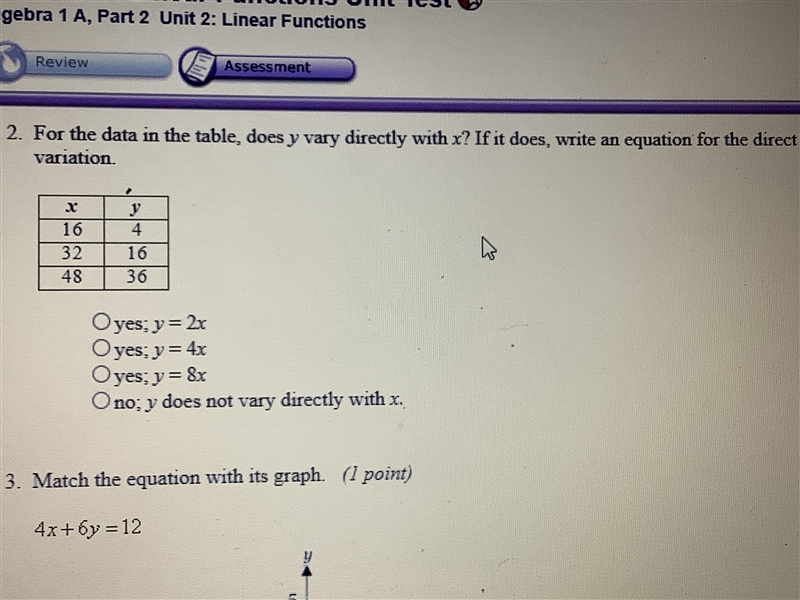 2. For the data in the table does Y very directly with X if it does write an equation-example-1