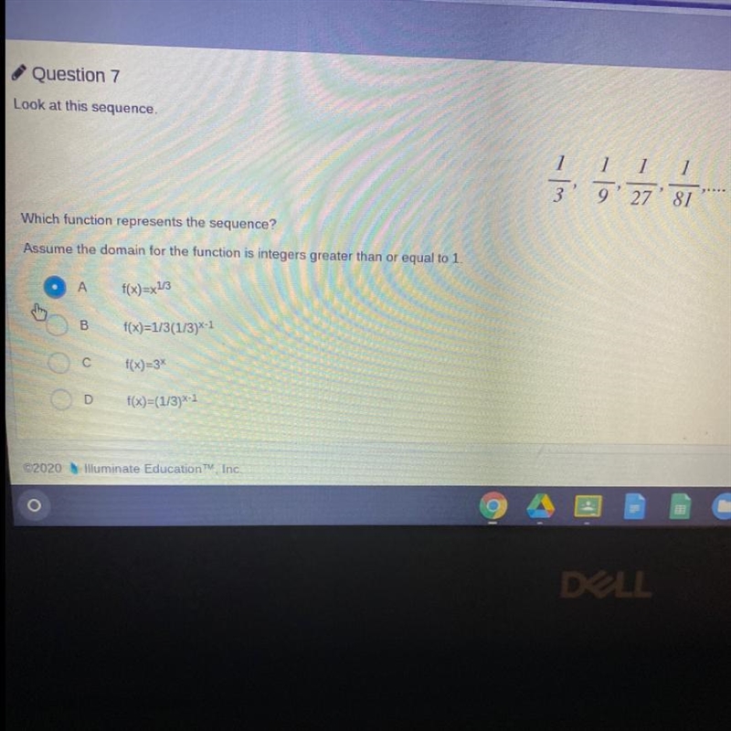 Which function represents the sequence? Assume the domain for the function is integers-example-1