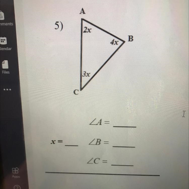 Please help!! Find x, A, B, and C-example-1