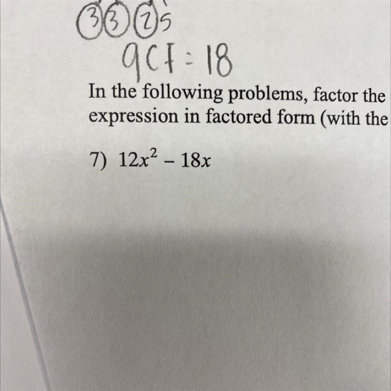 Factor the GCF 12x^2-18x-example-1