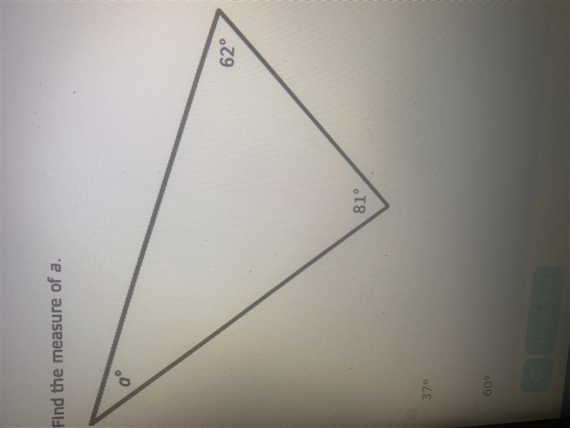 Find the measure of a.-example-1