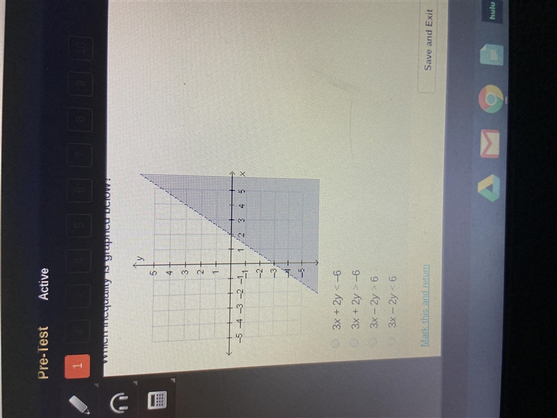 Which inequality is graphed below ?-example-1