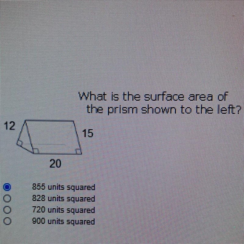 What is the surface area of the prism shown to the left? (idk the answer i guessed-example-1