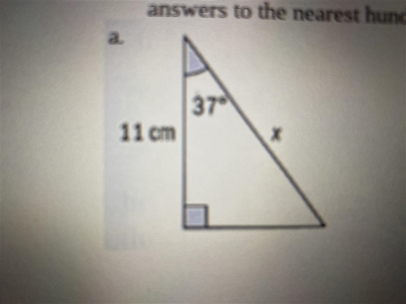 Solve the right triangle for x.-example-1