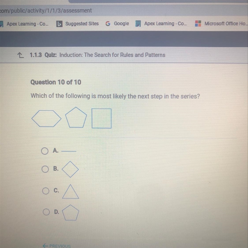 Which of the following is most likely the next step in the series? o-example-1