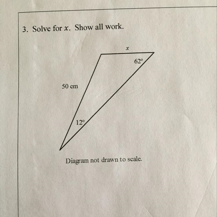 Solve for X. Show all work-example-1