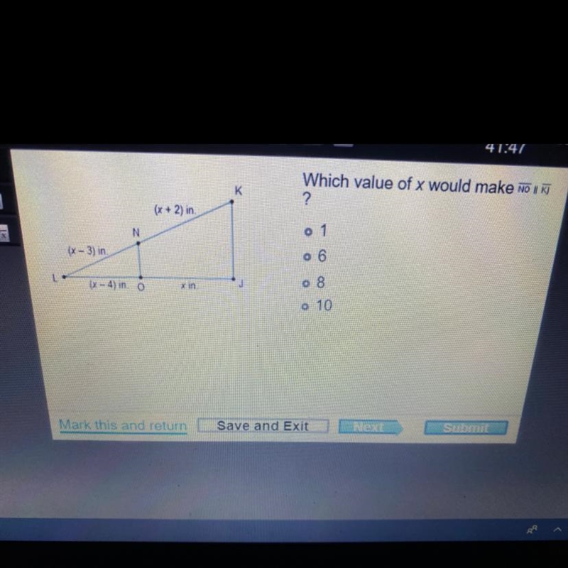 Which value of x would make NO IKI ? K (x + 2) in o 1 N (x - 3) in 06 o 8 x-4) in-example-1