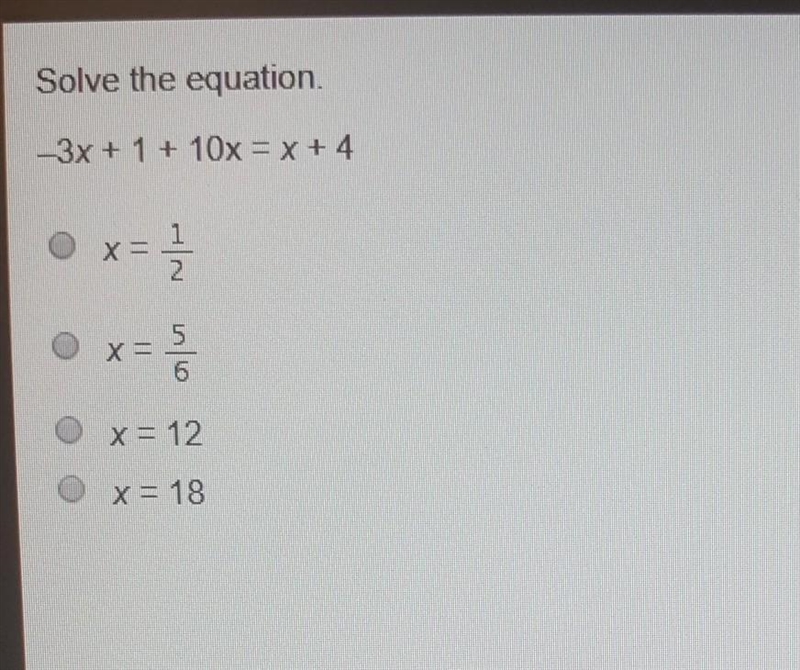 Solve the equation.​ -3x + 1 + 10x= x + 4-example-1