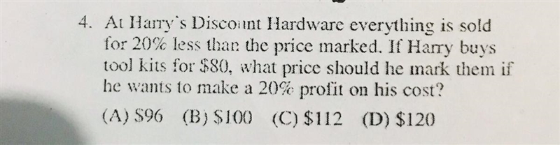 At Harry’s discount handware everything is sold for 20% less than the price marked-example-1