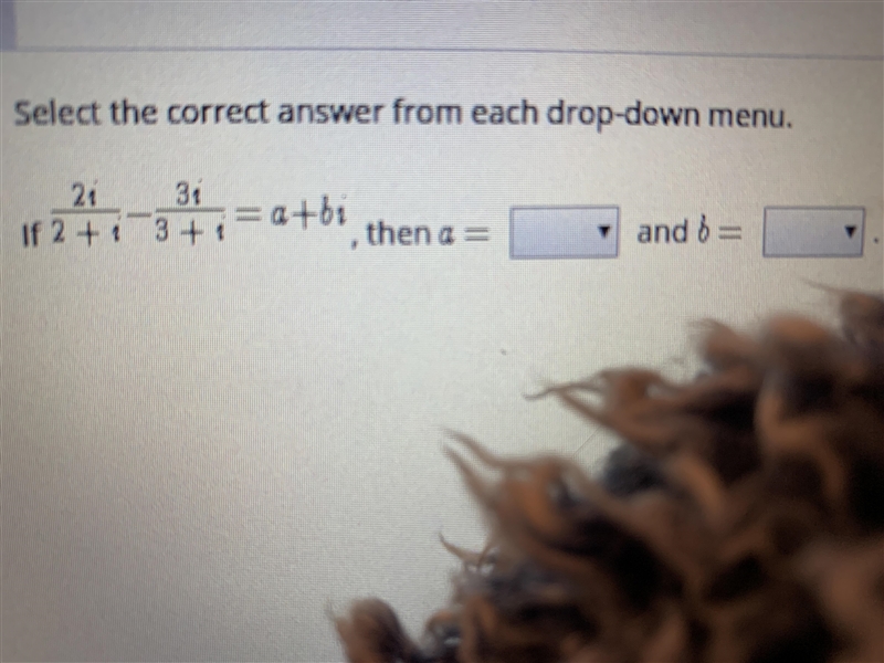 Select the correct answer from each drop down menu a= 1/10, -10, 1/50, -1/10 b= i-example-1