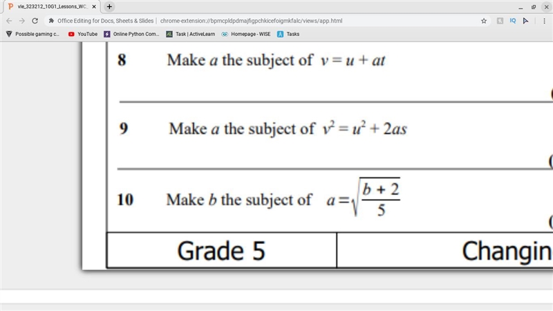 I need help re arranging this formula (Question 10)-example-1