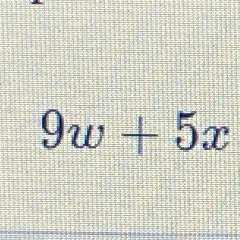 JUST THE ANSWER PLS ! What is the value of the expression below when w =8 and x = 4-example-1