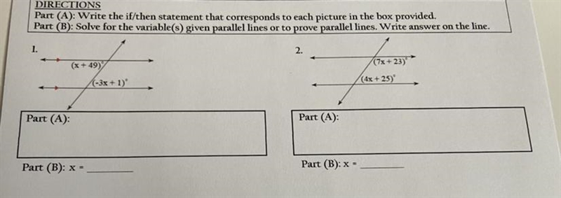 Please help!!! For part A I need to put the if/then statement For part B I have to-example-1