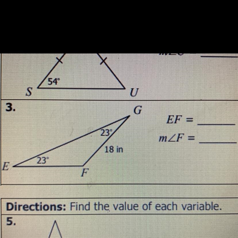 What is the measure of EF and m-example-1