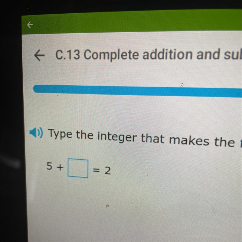 5+ = 2 3 What the integer that makes the following addition sentence true-example-1