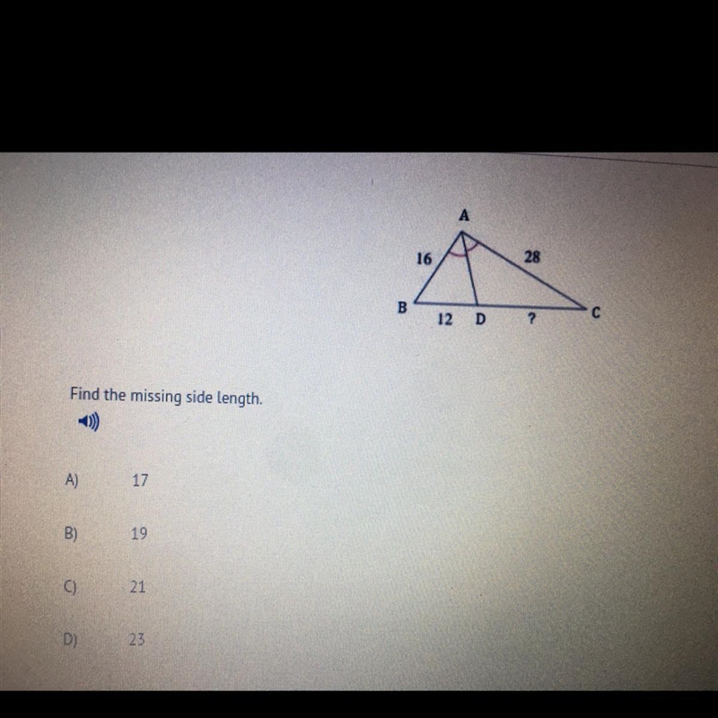 Find the missing side length-example-1