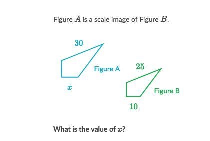 Figure A is a scale image of Figure B. What is the value of x?-example-1