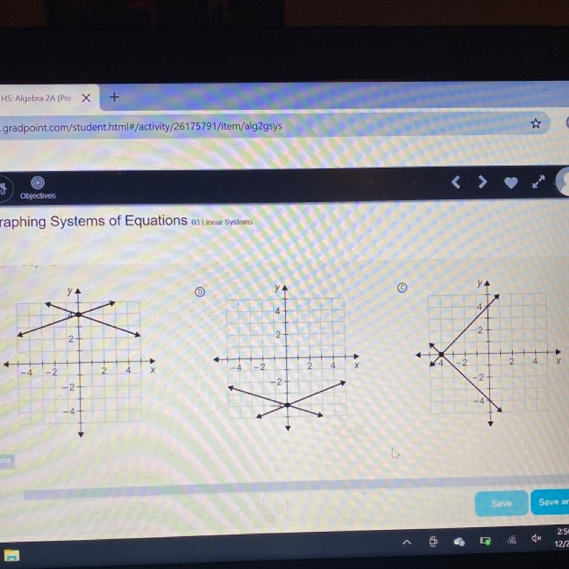 Which graph shows the following system of equations and its solutions? -0.1x-0.3y-example-1