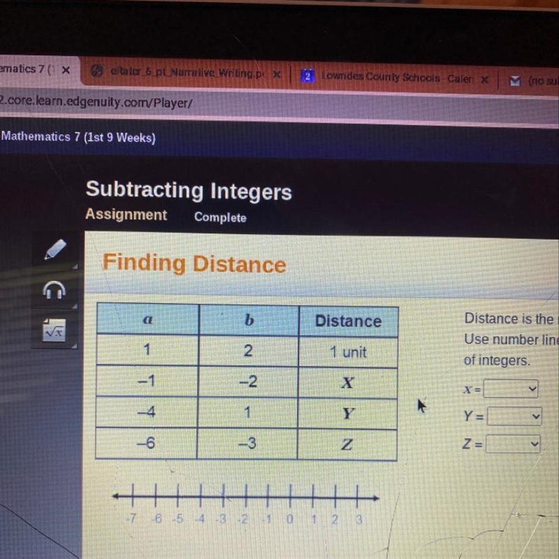 distance is the number of units between two integers￼ use number line to find the-example-1