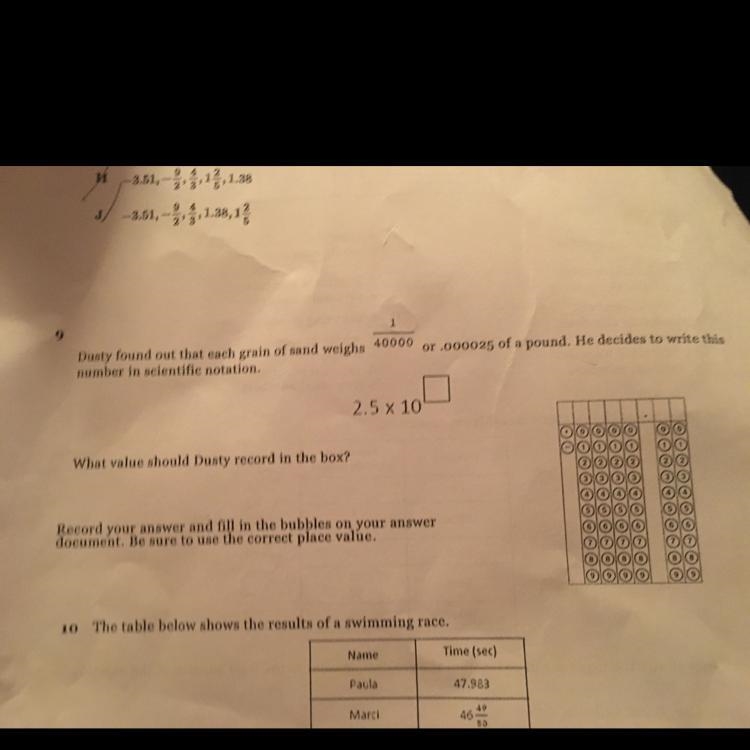 9 Dusty found out that each grain of sand weighs 40000 or .000025 of a pound. He decides-example-1