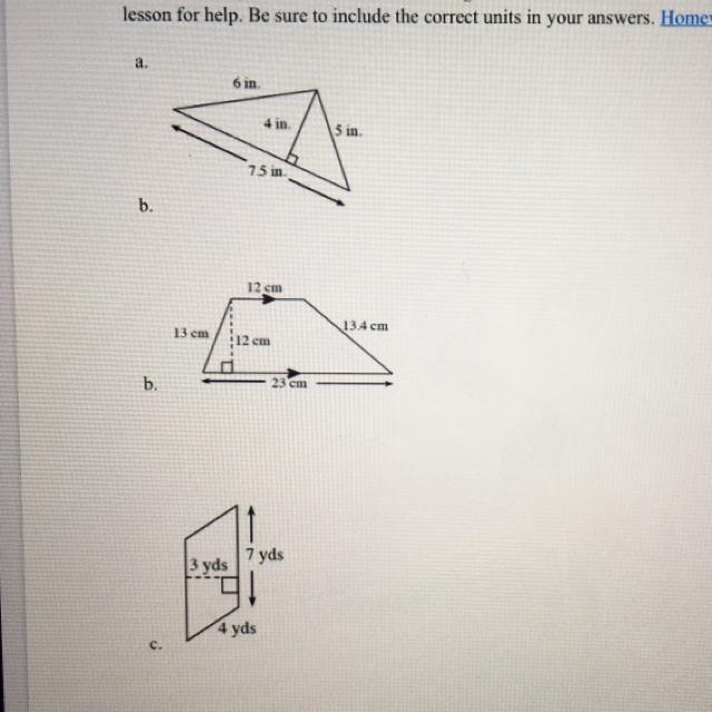 *!* find the area and perimeter of the shapes below.-example-1