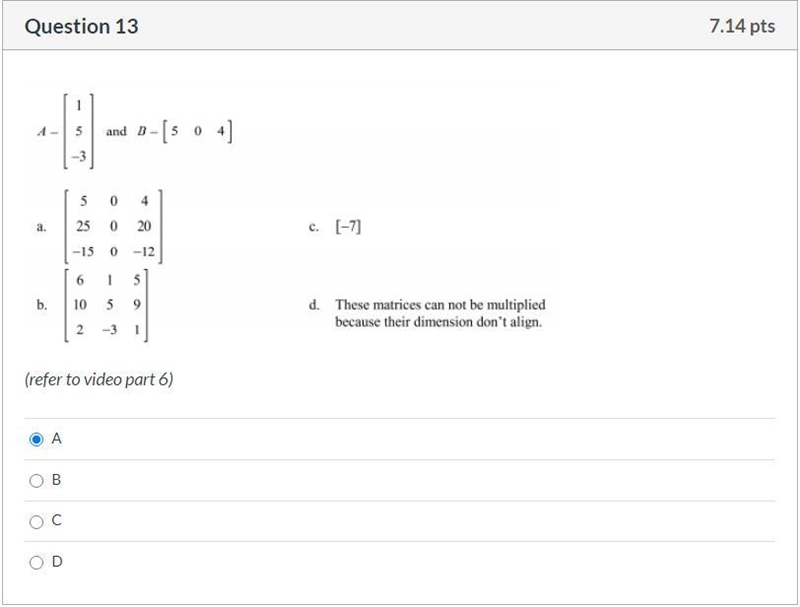 Please help! Correct answer only, please! Find the product AB, if possible. Explain-example-1