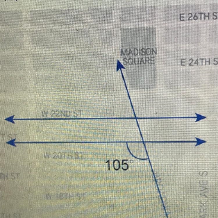 If the measure of the angle in the southwest corner of the intersection of Broadway-example-1